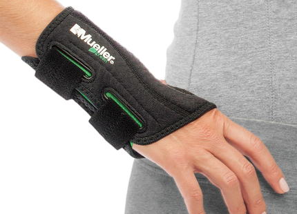 Mueller - Green Adjustable Fitted Wrist Brace - Left & Right Hand - Various Sizes