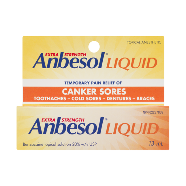 Anbesol - Soulagement liquide extra fort des aphtes | 13 ml