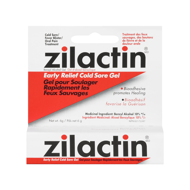 Zilactin Early Relief Cold Sore Gel - Benzyl Alcohol 10% | 6 g