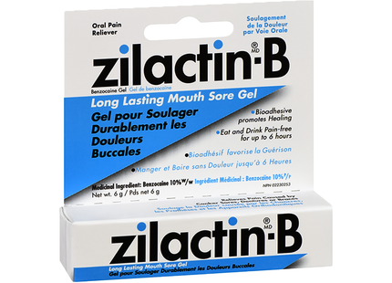 Zilactin-B - Long Lasting Mouth Sore Gel - Benzocaine 10% | 6 g