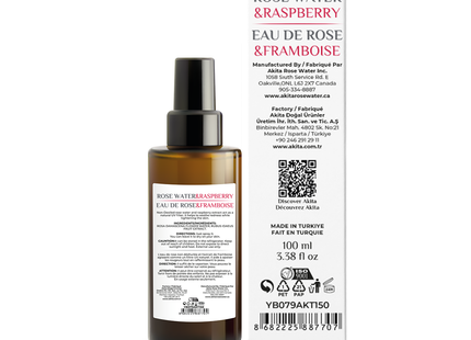 Akita - All Natural Rose Water With Raspberry | 100 mL