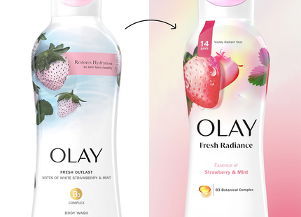 Olay - Fresh Outlast B3 Body Wash, White Strawberry & Mint | 364 mL