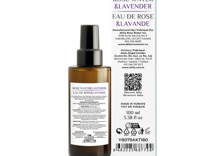 Akita - All Natural Rose Water With Lavender | 100 mL