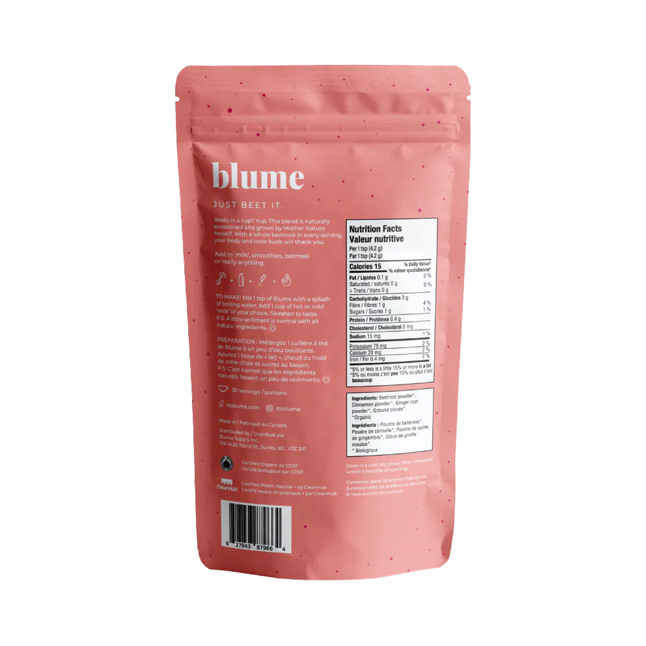 Blume - Superfood Latte, Beetroot Blend | 125 g – White Cross E-Store