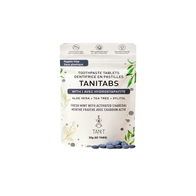 Tanit - Toothpaste Tablets, Fresh Mint + Charcoal | 62 Tabs