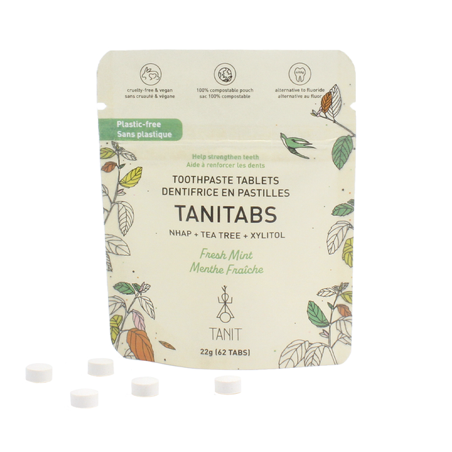 Dentifrice Tanit, menthe fraîche | 62 comprimés, paquet de 12