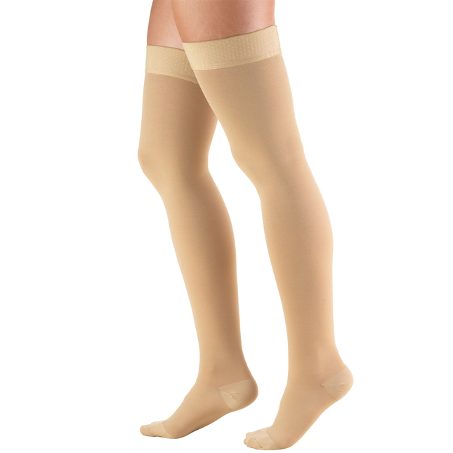 TRUFORM - Thigh High Stockings, Dot Top, Closed-Toe | 20-30 mmHg