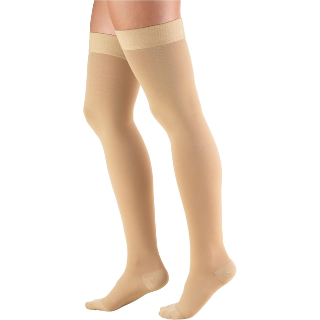 TRUFORM - Thigh High Closed Toe, Beige | 15-20 mmHg