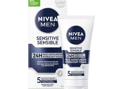 Nivea Men Crème hydratante pour le visage pour peaux sensibles avec vitamine E | 75 ml