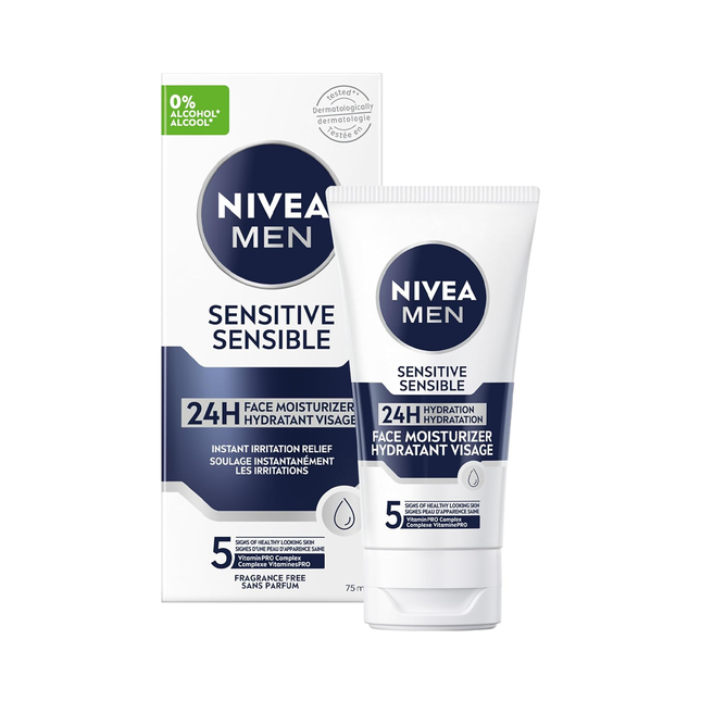 Nivea Men Crème hydratante pour le visage pour peaux sensibles avec vitamine E | 75 ml