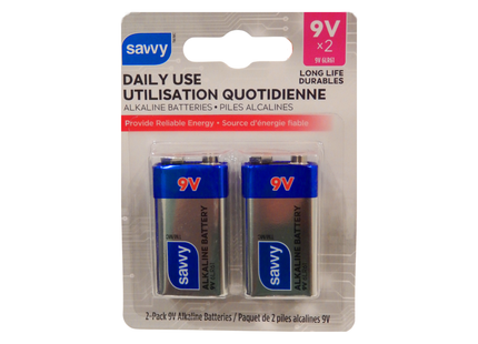 Savvy - Daily Use 9V Alkaline Batteries | 2 Pack