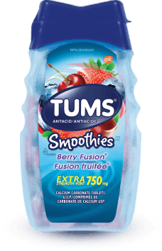 Tums - Extra Strength 750 mg  Antacid Tablets - Berry Fusion Smoothies Flavour  | 60 Count