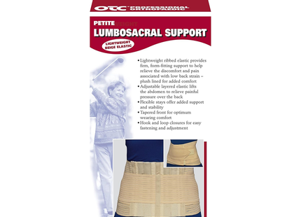 Ceinture lombo-sacrée élastique légère OTC - 23 cm (9 po) « Petite » / Armatures en acier Beige