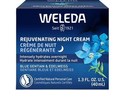 Weleda - Crème de nuit régénérante à la gentiane bleue et à l'edelweiss | 40 ml
