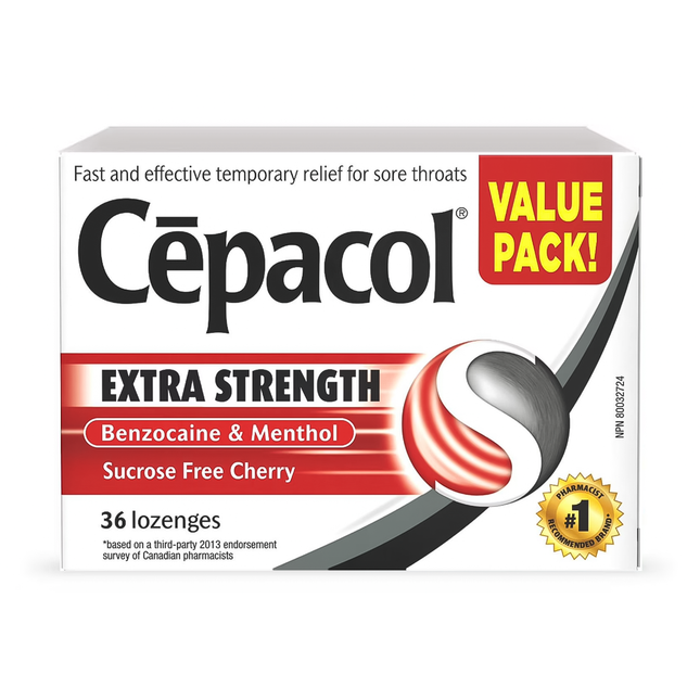 Cepacol - Pastilles de cerise extra fortes | 36 pastilles