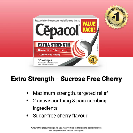 Cepacol - Extra Strength Cherry Lozenges | 36 Lozenges