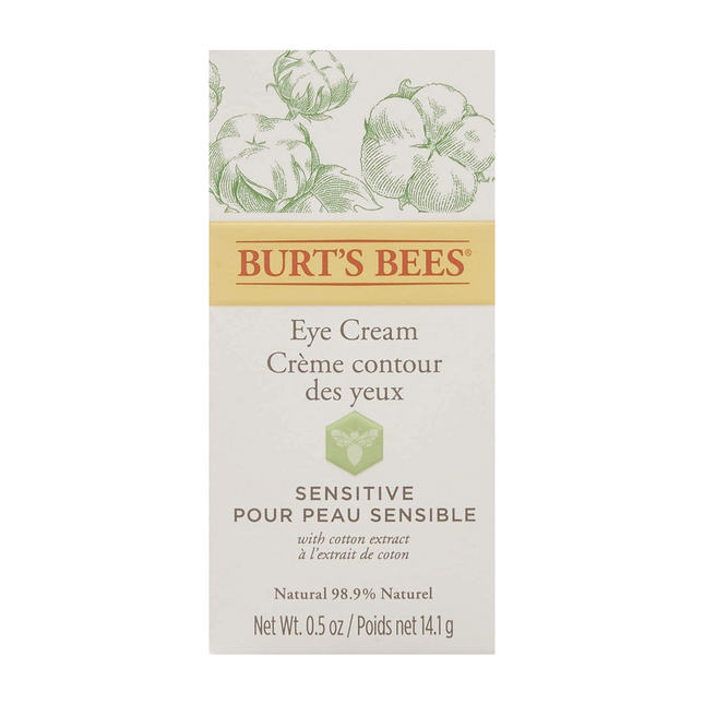 Burt's Bees - Crème pour les yeux sensible - Avec extrait de coton | 14,1 g