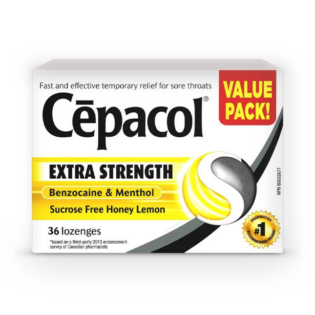 Cepacol - Pastilles extra fortes au miel et au citron | 36 pastilles