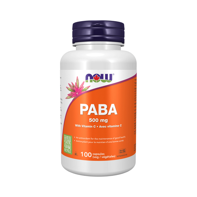 NOW - PABA avec Vitamine C 500 mg | 100 Gélules