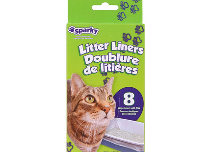 Sparky - Litter Liners - 8 Large Liners With Ties | 1 Pack