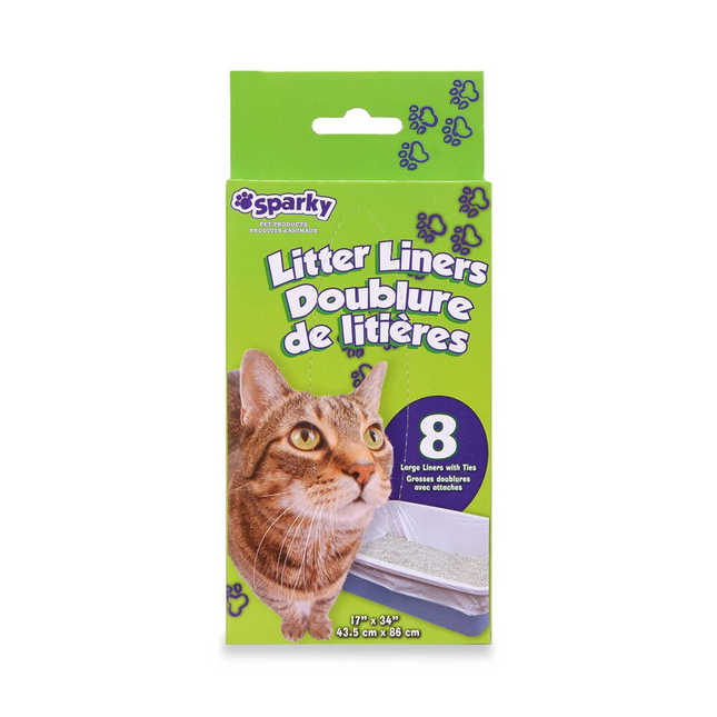 Sparky - Litter Liners - 8 Large Liners With Ties | 1 Pack