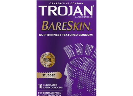 Trojan - Bareskin Studded Condoms | 10 Condoms