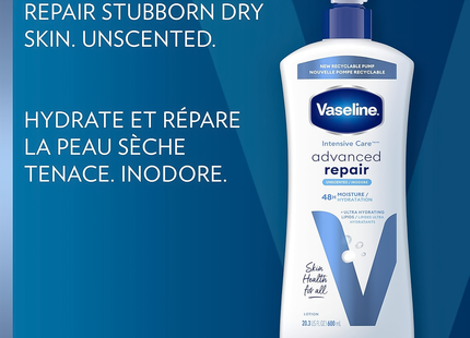 Vaseline - Lotion corporelle Soin intensif Réparation avancée Sans parfum | 600 ml