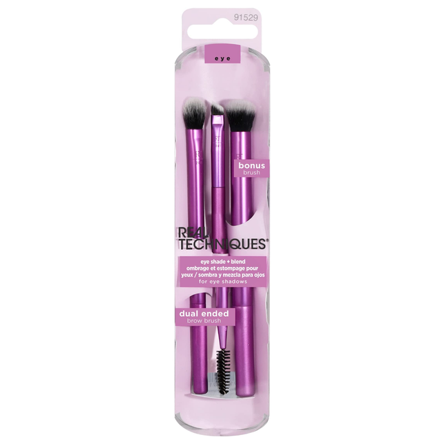 Real Techniques - Eye Shade + Blend Brush Set - Bonus Brush | 3 pcs