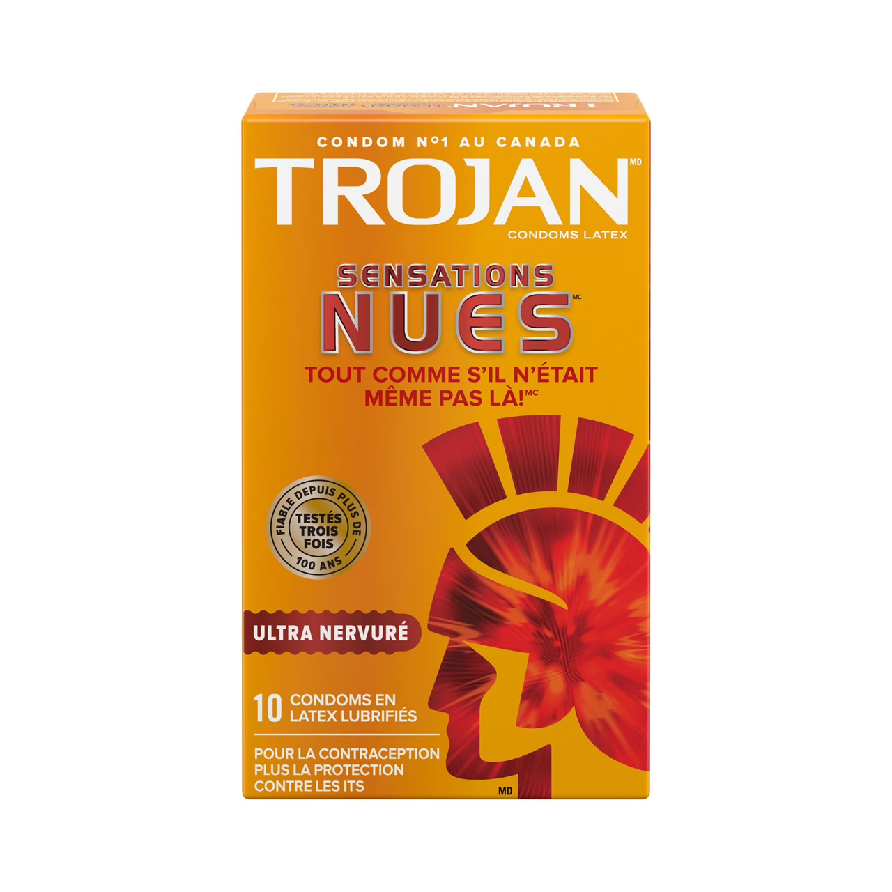 Trojan - Naked Sensations Ultra Ribbed Lubricated Latex Condoms | 10 C   White Cross E-Store