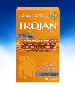 Trojan Naked Sensations Ultra Ribbed Condoms with Utrasmooth Lubricant| 10 count
