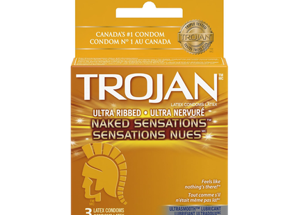 Trojan - Naked Sensations Ultra Ribbed Condoms | 3 Condoms