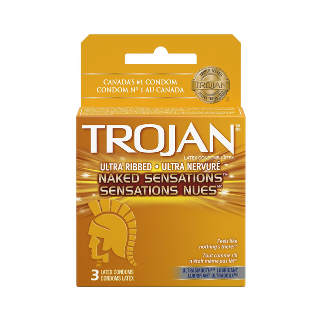 Trojan - Naked Sensations Ultra Ribbed Condoms | 3 Condoms