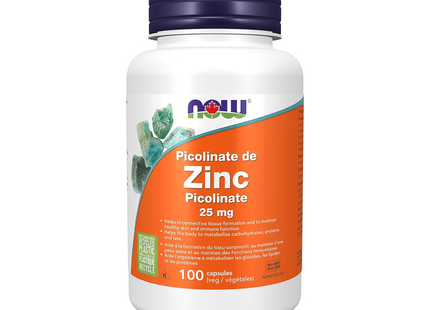 NOW - Picolinate de zinc 25 mg | 100 Gélules