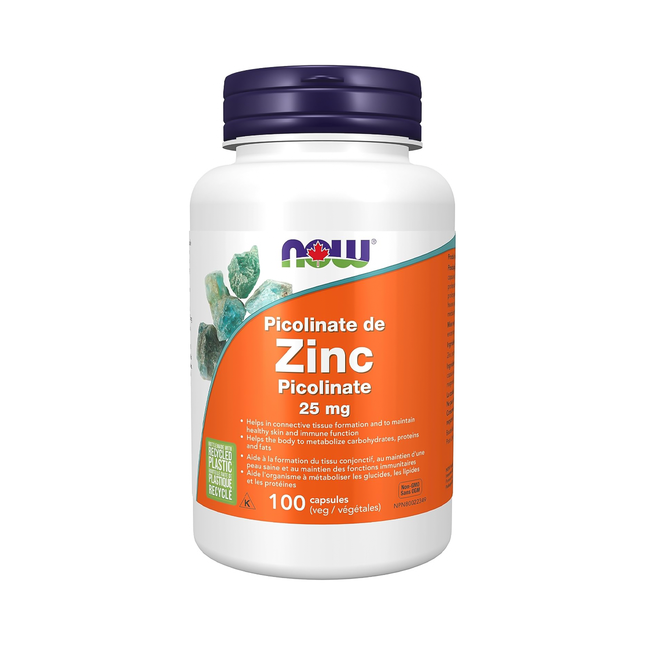 NOW - Picolinate de zinc 25 mg | 100 Gélules