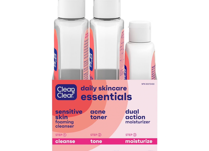 Clean & Clear - Daily Skincare Essentials Set | 235 mL + 235 mL + 118 mL