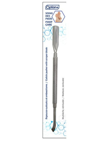 Option+ Cuticle Pusher with Scrape Blade