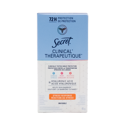 Secret - Antisudorifique Clinique 72 h, Réponse au stress | 45 g