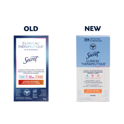 Secret - Antisudorifique Clinique 72 h, Réponse au stress | 45 g