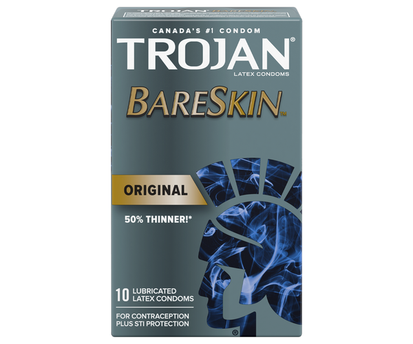Trojan - BareSkin Original Lubricated Latex Condoms | 10 Condoms