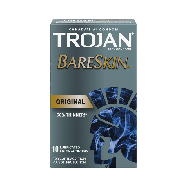 Trojan - BareSkin Original Lubricated Latex Condoms | 10 Condoms