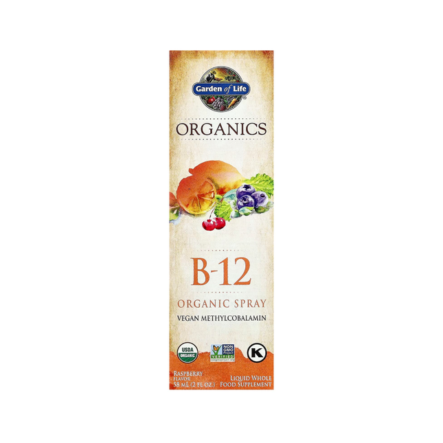 Garden of Life - Spray biologique B-12, Framboise | 58 ml