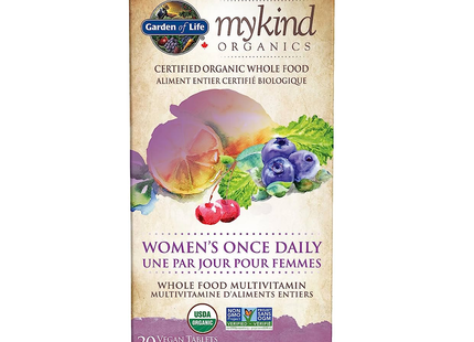 Garden of Life - Multivitamine une fois par jour pour femmes MyKind Organics | 30 comprimés végétaliens