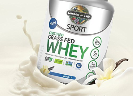 Garden of Life - Sport Certifié Protéines de Lactosérum Nourries à l'Herbe Vanille | 640 g