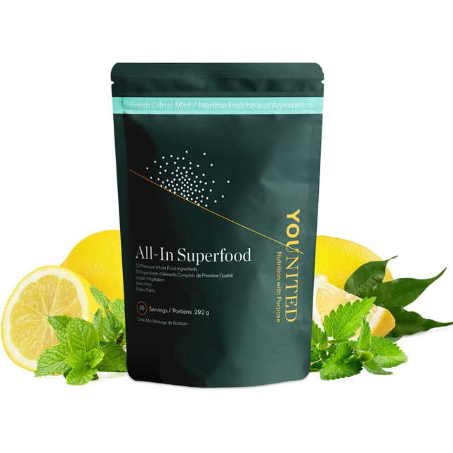 Younited - Organic All-In Superfood - Fresh Citrus Mint | 30 Servings 292 g
