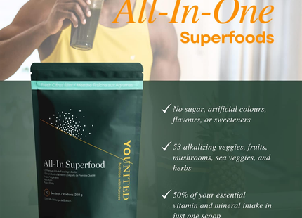 Younited - Organic All-In Superfood - Fresh Citrus Mint | 30 Servings 292 g