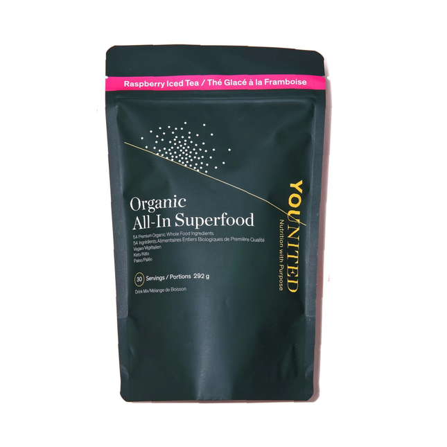 Younited - Organic All-In Superfood  - Raspberry Iced Tea | 30 Servings 292 g