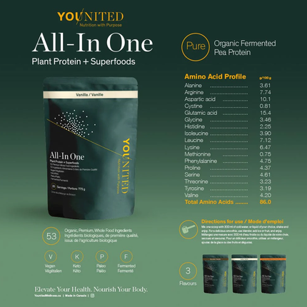 Younited - Organic All-In Superfood - Vanilla | 25 Servings 775 g