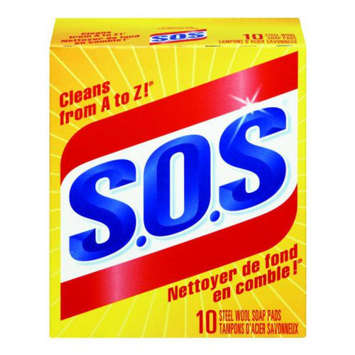 S.O.S. Reusable Soap Filled Steel Wool Pads | 10 Pads