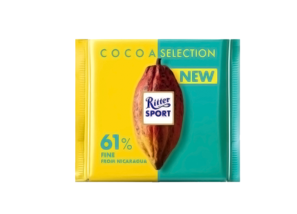 Ritter Sport - Chocolat noir Cacao Selection avec masse de cacao du Nicaragua - 61% | 100g