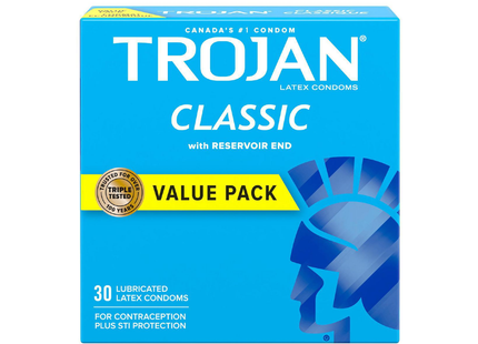 TROJAN - Classic Lubricated Latex Condoms | 12 or 30 Count